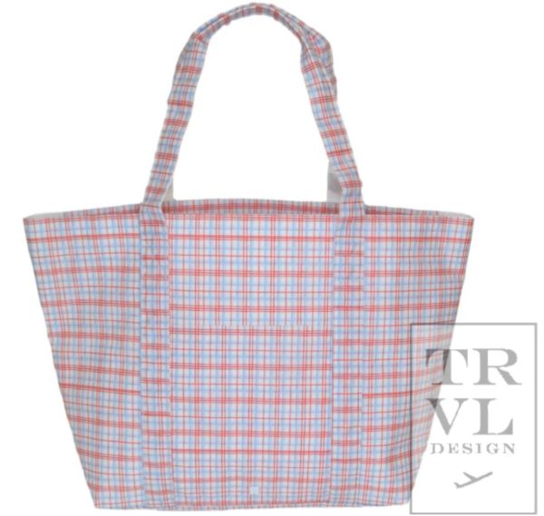 Red Classic Plaid Jumbo XL Tote Sale