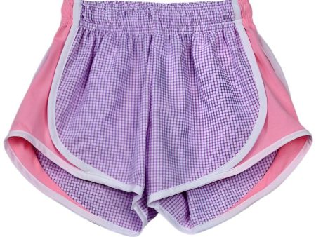 Lavender Check Shorts w  Pink Side Online Sale