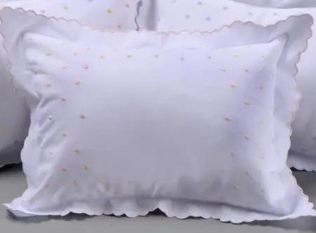 Swiss Dot Scallop Edge Pillow Supply