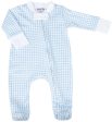 Blue Mini Checks Zipper Footie Supply