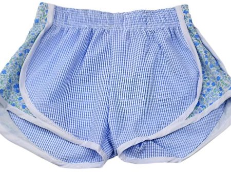 Blue Check Shorts w  Floral Side Supply