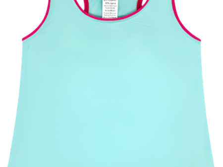 Anna Scallop Tank - Totally Turquoise, Power Pink Online Sale