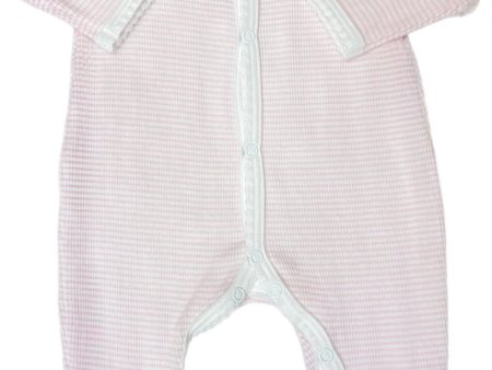 Ribbed Footie - Pink White Trim on Sale