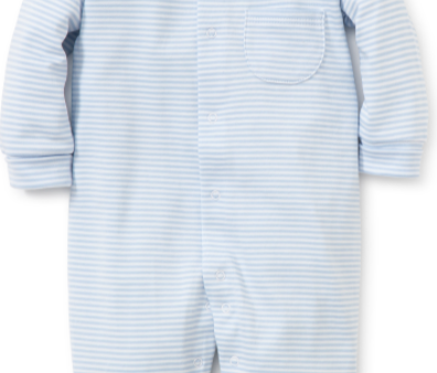 Blue Simple Stripes Playsuit For Discount