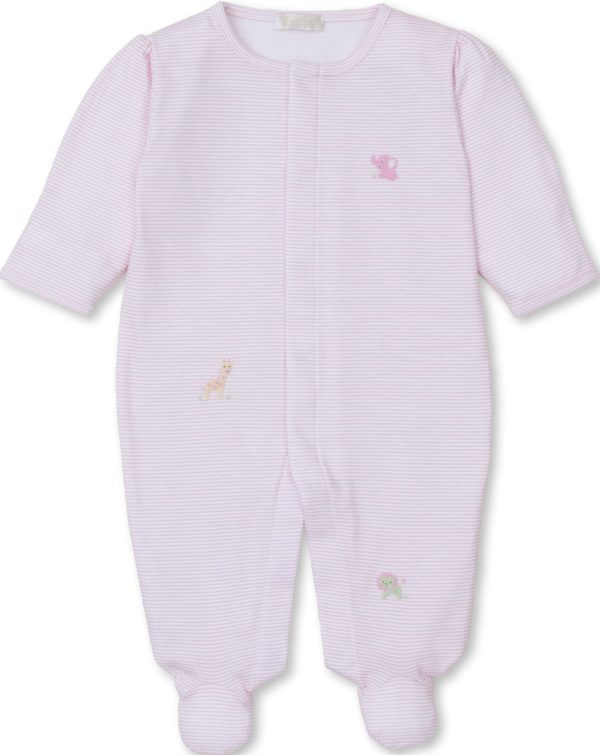 Jungle Mates Embroidered Footie - Pink For Discount