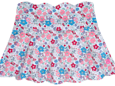 Zoe Scallop Skort - Bloomberry Floral, Power Pink Discount