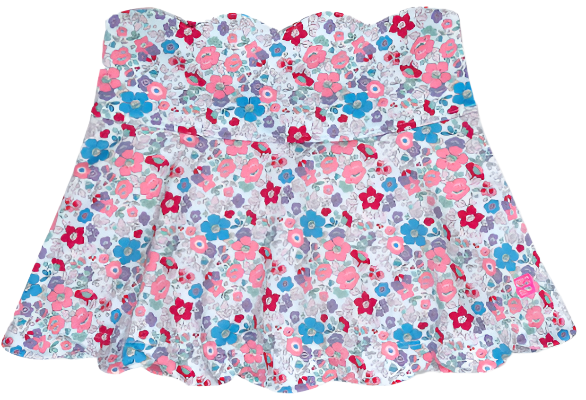 Zoe Scallop Skort - Bloomberry Floral, Power Pink Discount