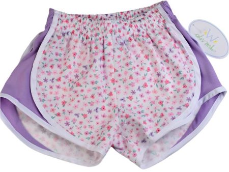 *PRE-ORDER* Pastel Floral Shorts w  Lavender Side Online Hot Sale