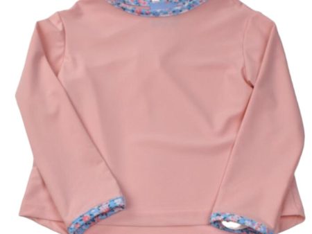 Pink Top with Floral Trim Online Hot Sale