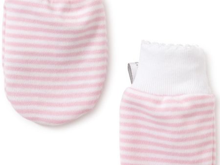 Pink Simple Stripe Mitts For Cheap