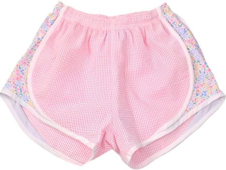 Track Shorts - Pink Meadow Floral Cheap