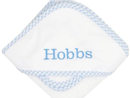 Check Pique Hooded Towel Set - Blue For Discount