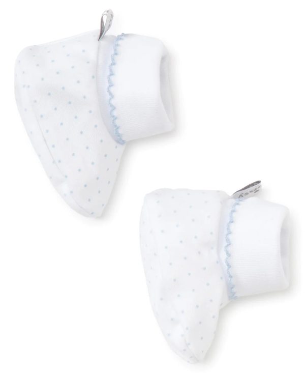 White Blue Kissy Dots Booties Online Sale