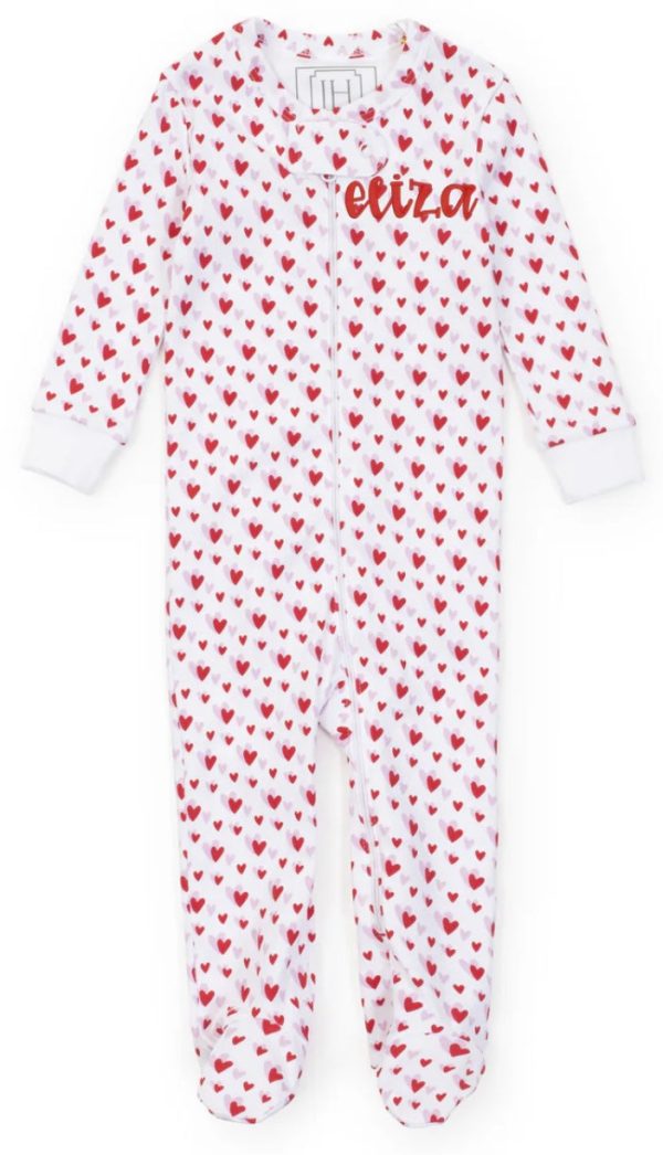 Parker Zipper Pajama - Heart to Heart Pink Online Sale