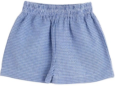 Boys Seersucker Shorts - Navy Online now