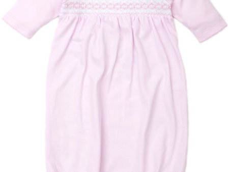 Pink Smocked Sack Gown For Discount