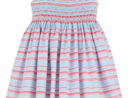 Stripes Dotted Smocked Dress Sale