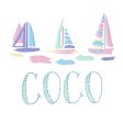 Artistic Sailboats Monogram Online Hot Sale