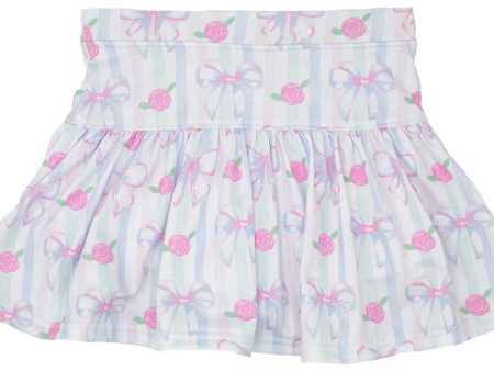 Gathered Skort - Watercolor Bows Online Sale