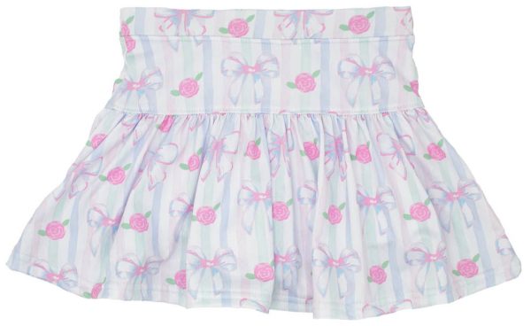 Gathered Skort - Watercolor Bows Online Sale