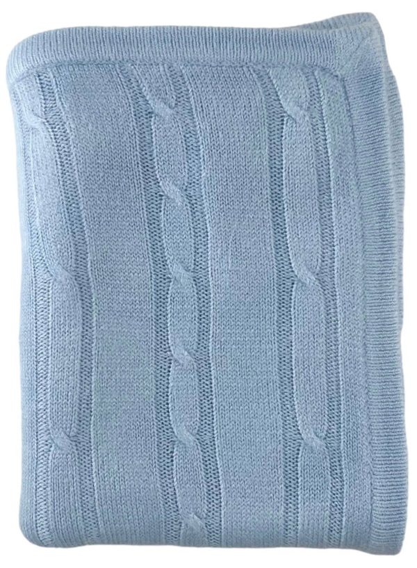 Cashmere Like Acrylic Blanket - Blue Discount