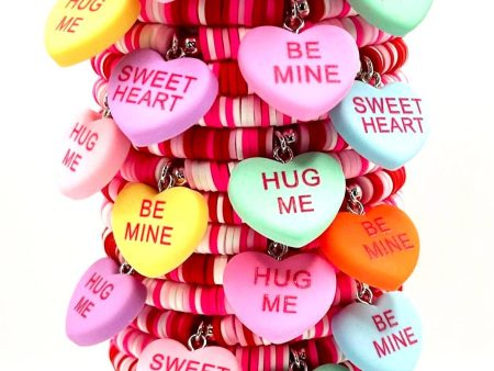 Valentine Candy Heart Charm Bracelet Sale