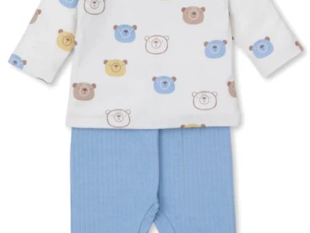 Bear Talk Print Pant Set For Cheap