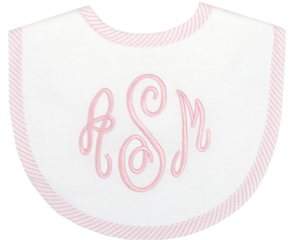 Seersucker Stripe Bib - Pink Cheap