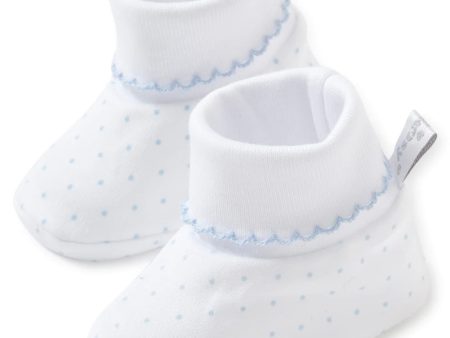 White Blue Kissy Dots Booties Online Sale