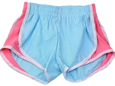 *PRE-ORDER* Aqua Check Shorts w  Pink Side Online Hot Sale