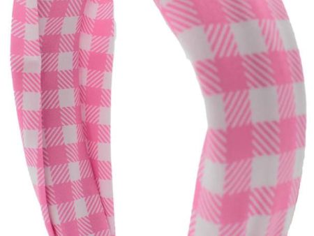 Top Knot Headband - Pink Gingham Discount