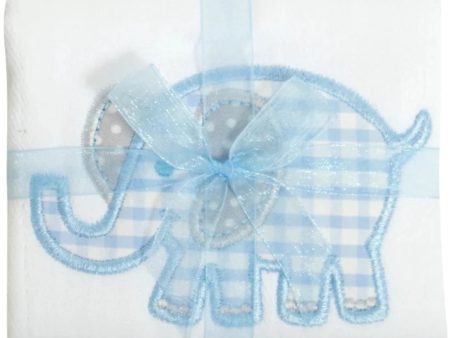 Blue Elephant Appliqued Burp Cheap