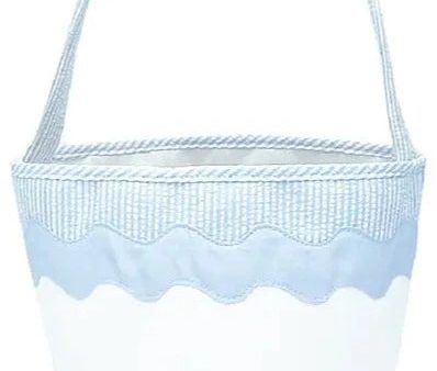 Blue Seersucker Toy Tote Online Hot Sale