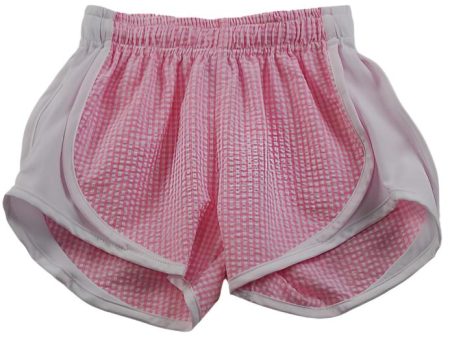 Pink Check Shorts w  White Side Supply