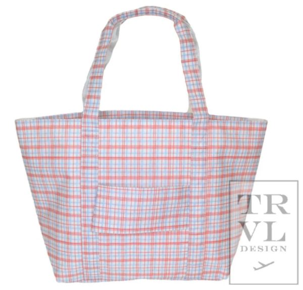 Red Classic Plaid Jumbo XL Tote Sale