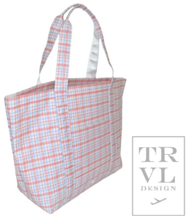 Red Classic Plaid Jumbo XL Tote Sale