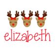 Fill Stitch Reindeer Monogram - Girl Fashion