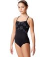 *Lulli Dancewear - Gracia Colored Lace Camisole Leotard - Child (LUF587C) - Black on Sale