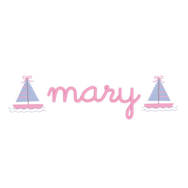 Girls Sailboats Monogram Fashion