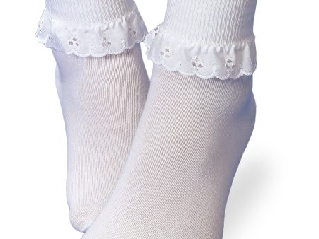 Eyelet Lace Sock- White (2154) Cheap