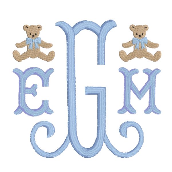 Fill Stitch Bear Monogram Hot on Sale