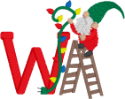 Elf on Ladder with Walker Font on Sale