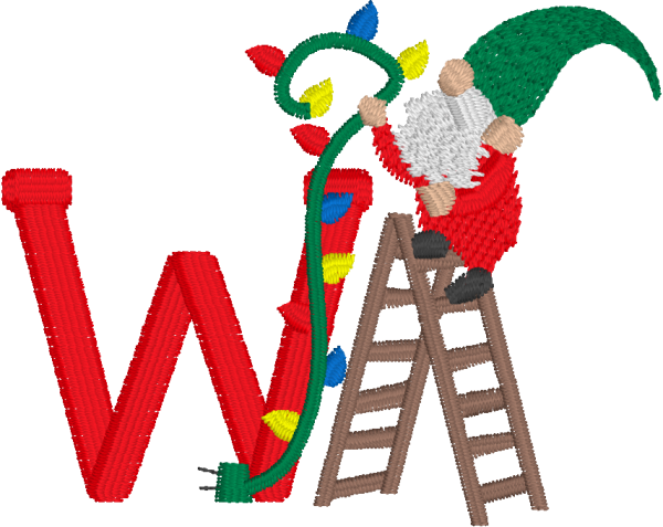 Elf on Ladder with Walker Font on Sale