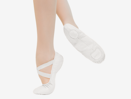 So Danca - Super Pro Leather Split Sole Ballet Shoe - Adult (SD110L) - White Hot on Sale