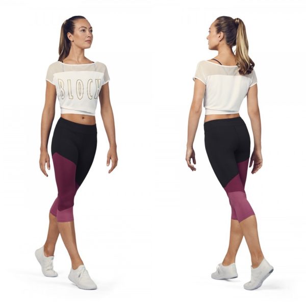 Bloch - Ladies Crop Mesh Tee - Adult (FT5206) - White - (GSO) Supply