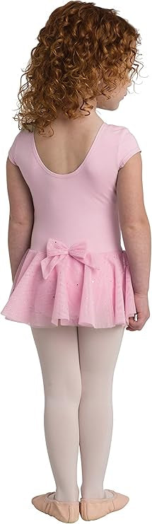 *Danz N Motion - Short Sleeve Leotard W  Back Bow Accent - Child (2463C) - Pink Discount