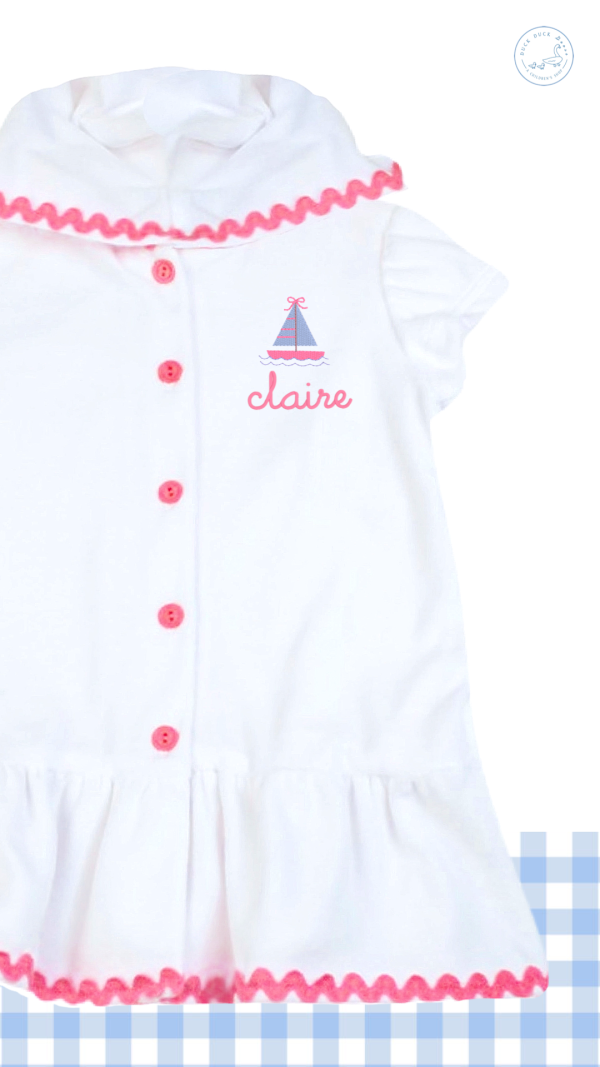 Girls Sailboats Monogram Fashion