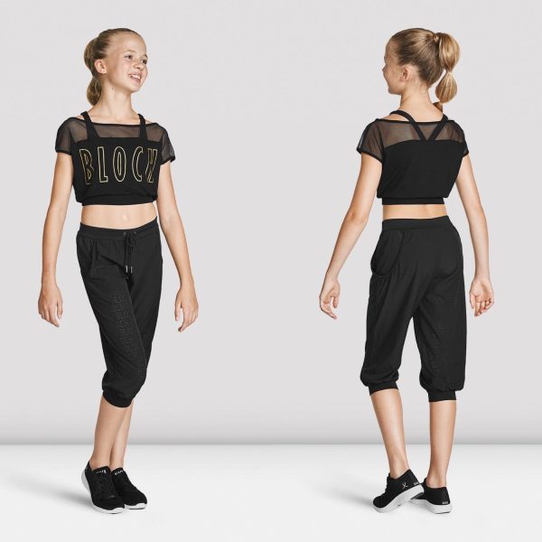 Bloch - Logo Crop Tee - Child (FT5219C) - Black (GSO) For Sale