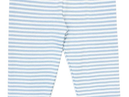 Sky Blue White Stripe Leggings For Discount