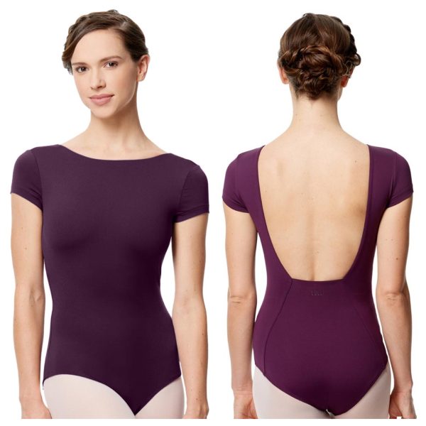 Lulli Dancewear - Microfiber Full Lining Short Sleeve Leotard - Adult (LUB286) - Aubergine Fashion